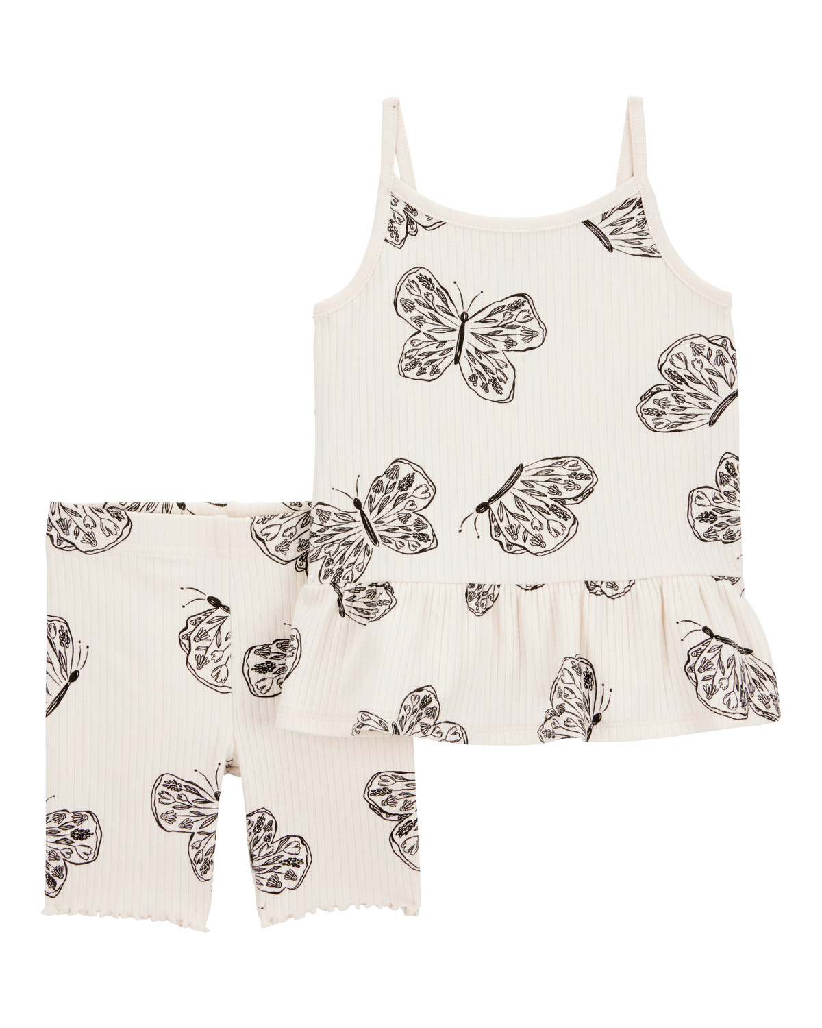 Baby 2-Piece Butterfly Tank & Bike Short Set - Ivory | Carter's Inc
