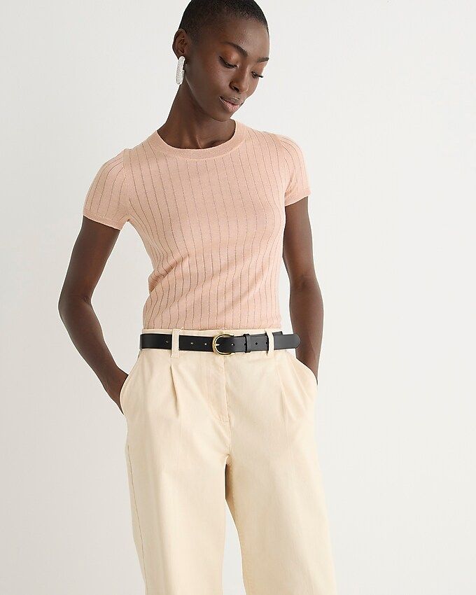 Silk-cashmere blend cropped T-shirt | J.Crew US