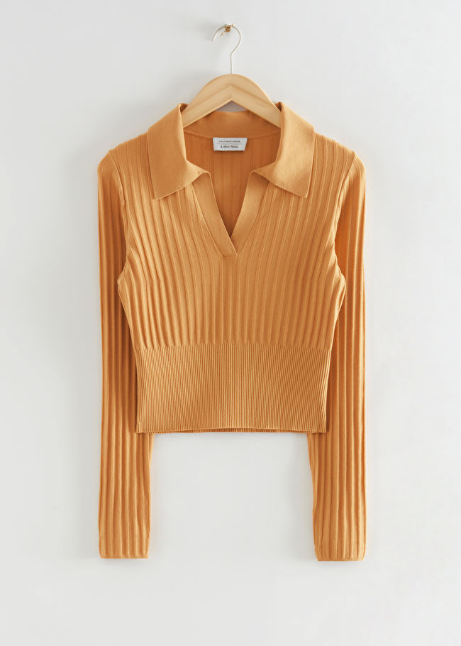 Slim Collared Ribbed Top | & Other Stories US
