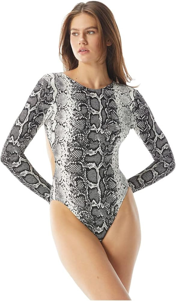 Vince Camuto Monterey Backless Long Sleeve One-Piece Black 8 | Amazon (US)