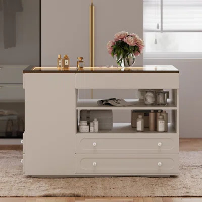 47"W Dresser Walk In Closet Island With Jewelry Storage LED Light | Wayfair North America