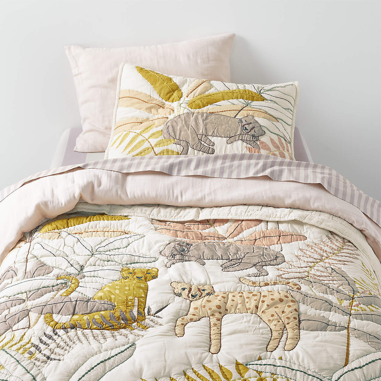Lovely Leopard Organic Cotton Voile Kids Twin Quilt + Reviews | Crate & Kids | Crate & Barrel