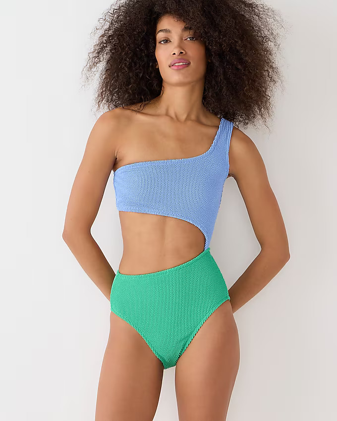 Textured one-piece swimsuit with cutouts | J. Crew US