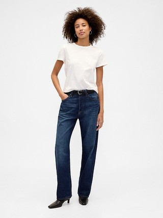 Mid Rise Relaxed Straight Jeans | Gap Factory