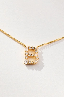 Delicate Crystal Monogram Necklace | Anthropologie (US)