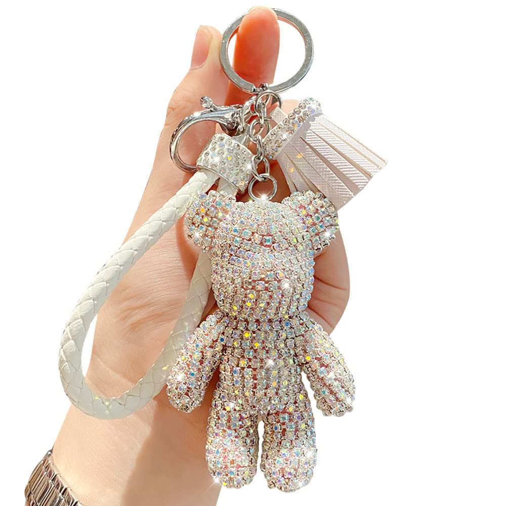 BONICI Creative Cool Diamond Bear Design Pendant Keychain Key-Chains Keyrings | Amazon (US)