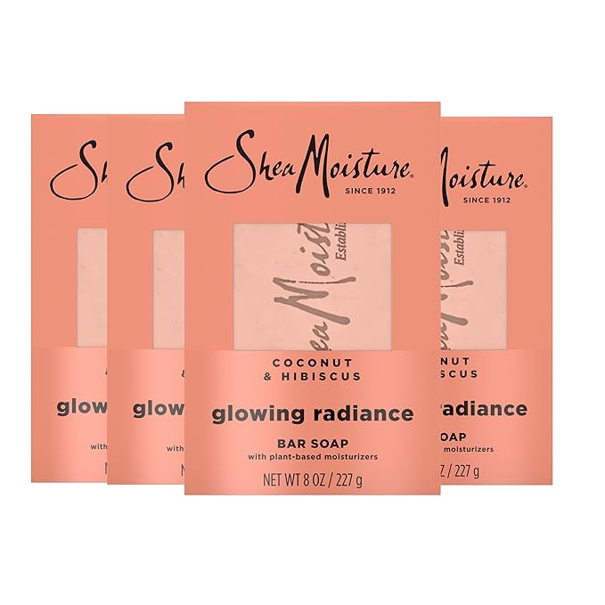 SheaMoisture Bar Soap Coconut and Hibiscus 4 Count Glowing Radiance Glowing Radiance bar soap | SheaMoistureOON
