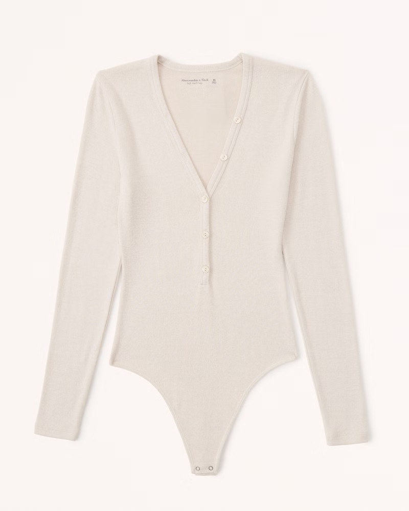 Long-Sleeve Cozy Henley Bodysuit | Abercrombie & Fitch (US)