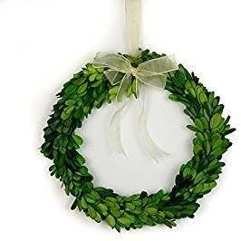 Tradingmsith Preserved Boxwood Round Wreath - 10 inch with Ribbon | Amazon (US)