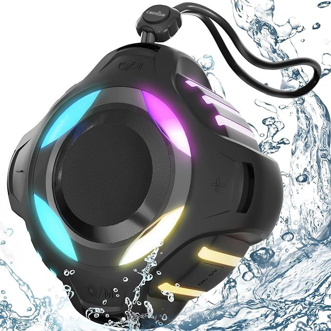 Shower Speaker, IPX7 Waterproof Bluetooth Speaker with Multi-Color LED Light, Floating, Loud HD S... | Amazon (CA)