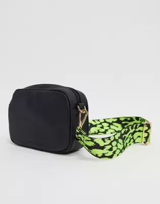 French Connection shoulder bag with neon leopard strap | ASOS US