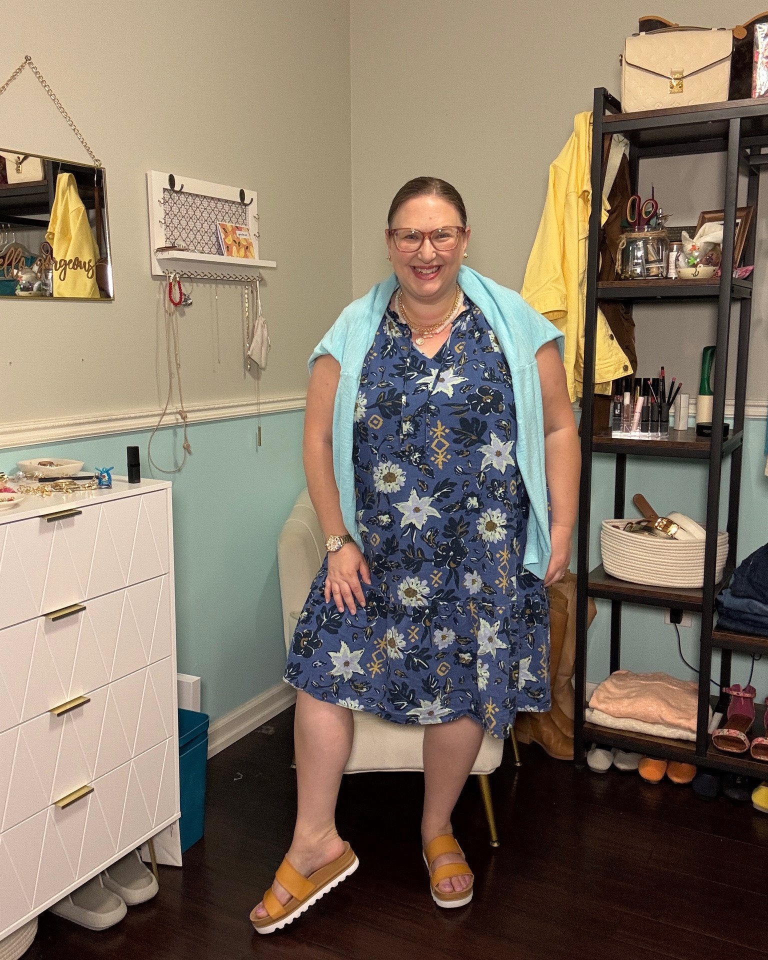 Dresses old from Kohl’s, but I linked similar styles 

cardigan is also old, but linked a similar one ￼

Sandals are currently on sale at the reef website. This is my second time wearing them and I really like them. ￼

#LTKootd #LTKSaleAlert #LTKOver40