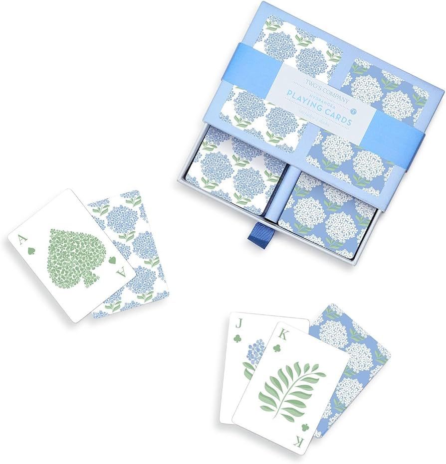 Two's Company Inc. Hydrangea Double Deck Textured Playing Cards in Gift Box Includes 2 Colorways ... | Amazon (US)
