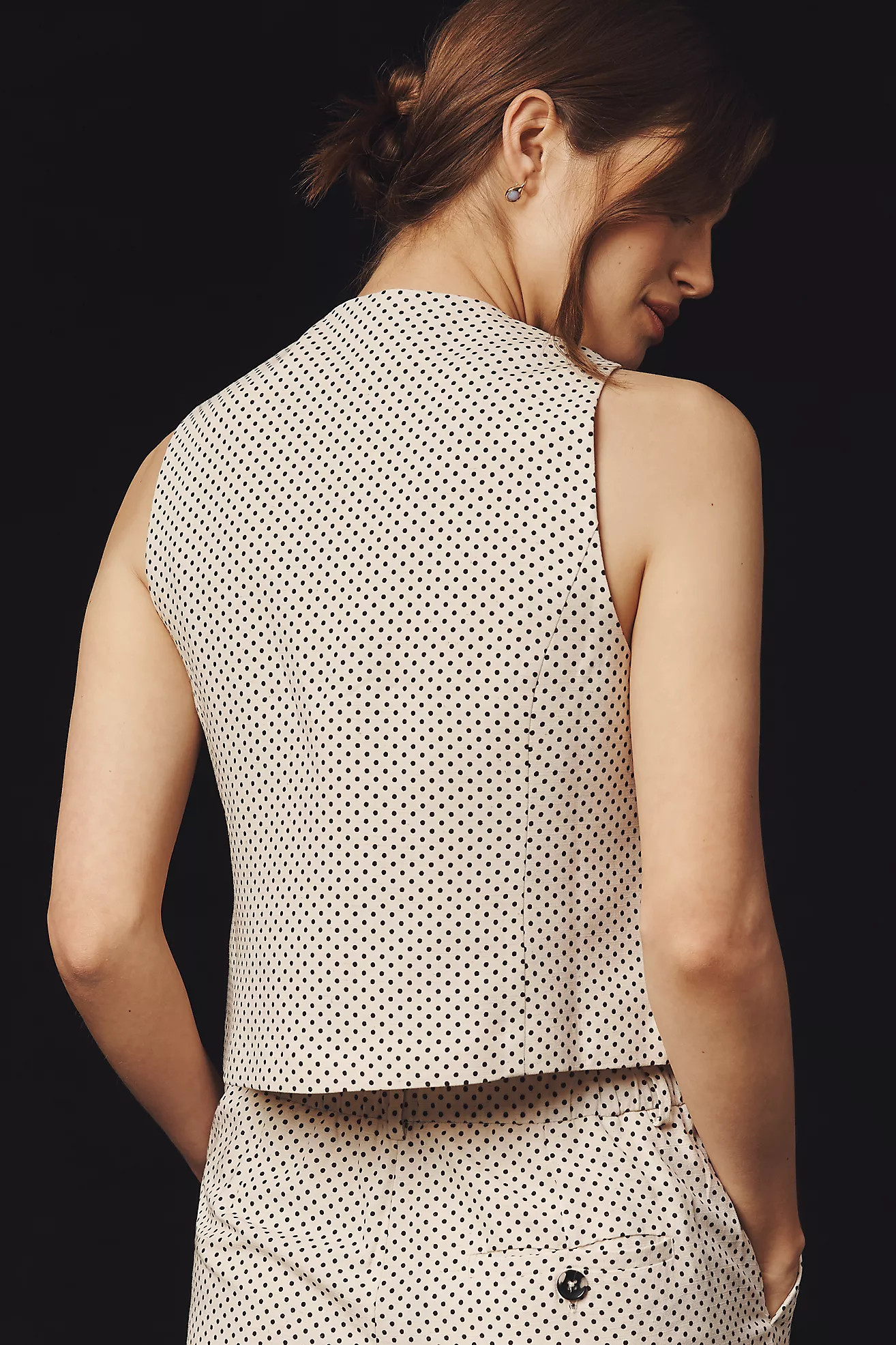 Maeve Polka Dot Tailored Vest | Anthropologie (US)