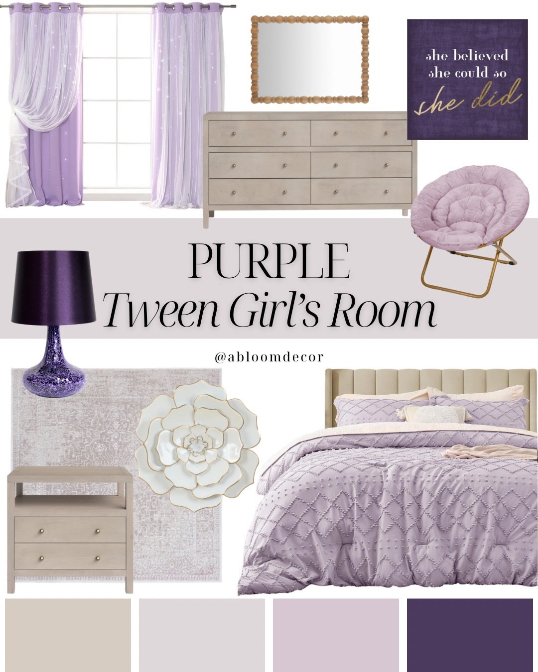 Dreamy Purple Tween Girl Bedroom Decor

#LTKHome #LTKKids #LTKmomlife