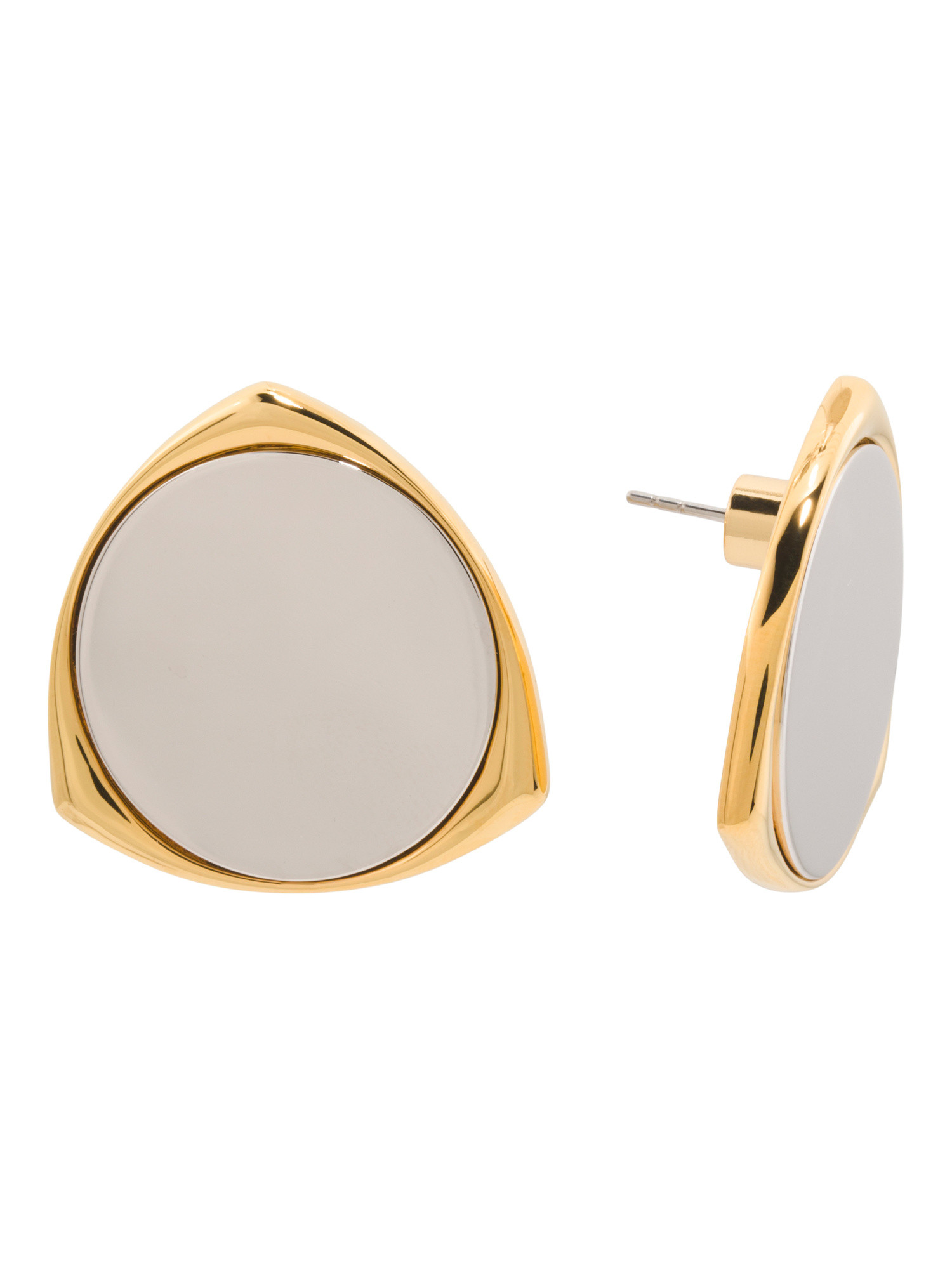 Two Tone Triangle Shaped Earrings | TJ Maxx