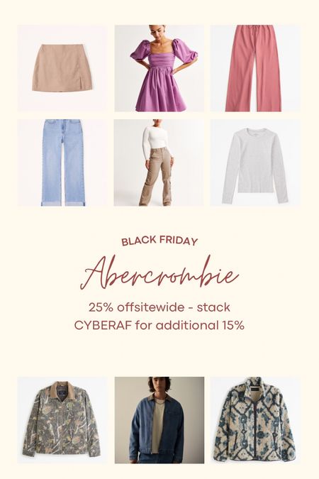 Abercrombie has some great stackable Black Friday deals! 25% off sitewide and add code CYBERAF for an extra 15%! 

cyberweek, Black Friday sales, winter outfits, gift guide for her, gift guide for him

#LTKHoliday #LTKCyberWeek #LTKGiftGuide