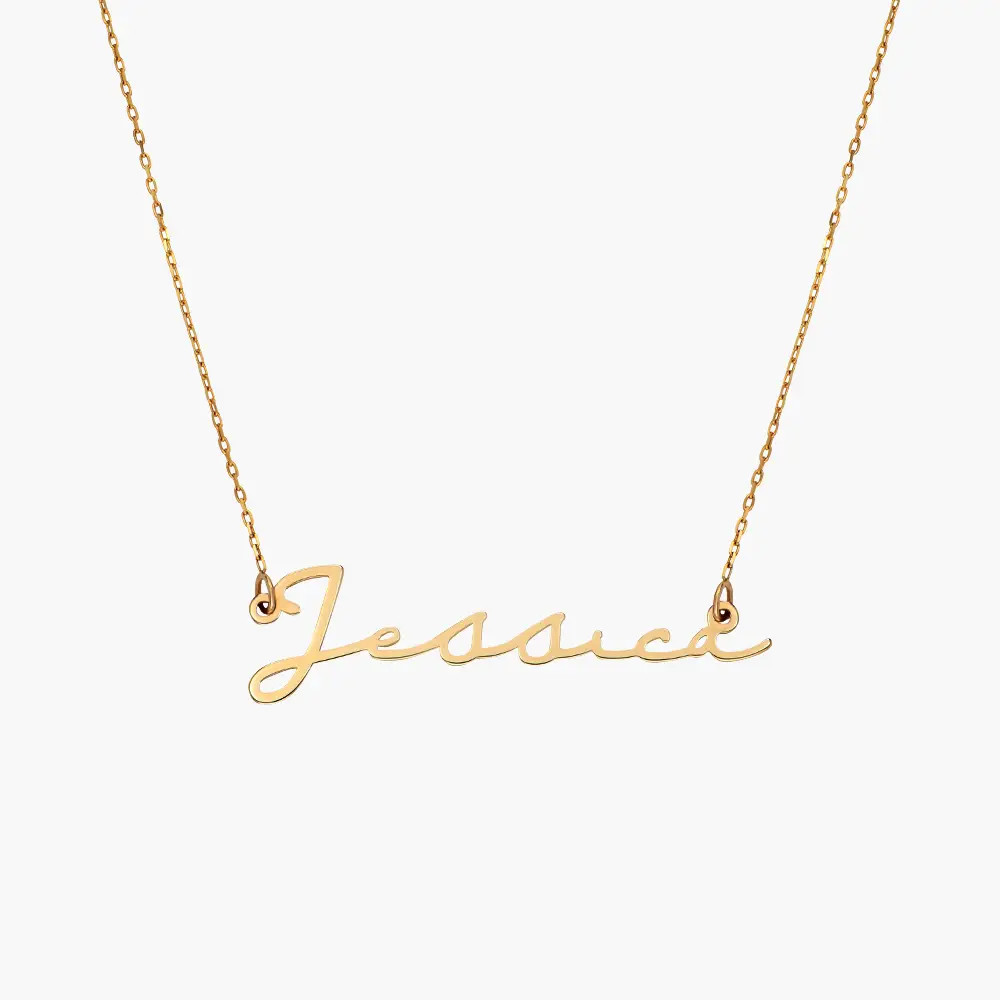 Mon Petit Name Necklace - 10K Solid Gold | Oak & Luna (US)