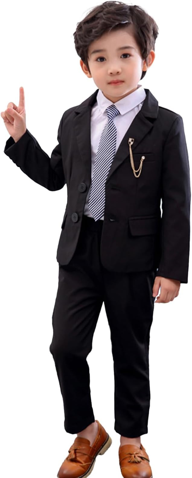 LOLANTA Boys Suit 2PCs Tuxedo Jacket Formal Wedding Ring Bearer Outfit, Birthday Proms Dinner Bla... | Amazon (US)