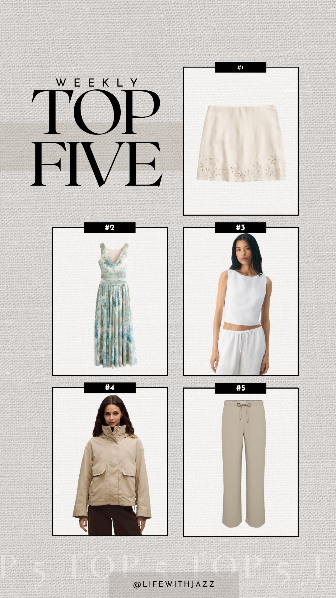 this week's top 5: 

1. abercrombie skort - so soft! 
2. abercrombie reversible dress - very flattering
3. aritzia cavalier top -- love the quality, not see-through 
4. lululemon always effortless jacket -- best travel jacket 
5. aritzia lodge pants -- wrinkle-free pull-on pants, great for travel 

 #LTKxAbercrombie #LTKSeasonal