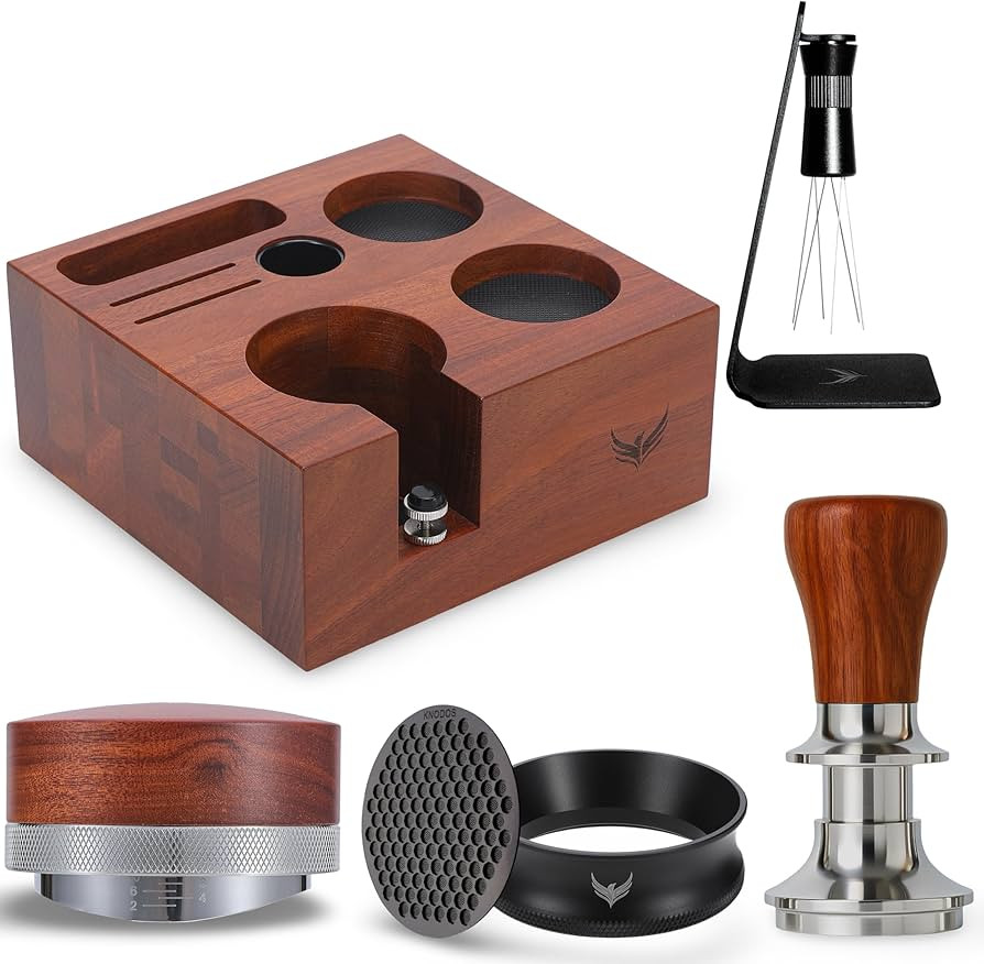 51mm Coffee Tamper Set – Rosewood Tamper, Distributor, Magnetic Dosing Funnel with Puck Screen,... | Amazon (US)