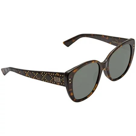 Dior Green Cat Eye Ladies Sunglasses Lady Dior Studs 4F 086/QT 55 | Walmart (US)