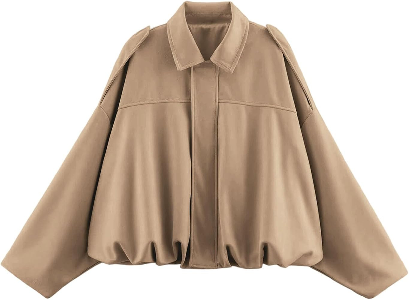 Women's Faux Suede Bomber Jacket Casual Lapel Pilot Jackets Oversize Long Sleeve Full Zip Fashion... | Amazon (UK)