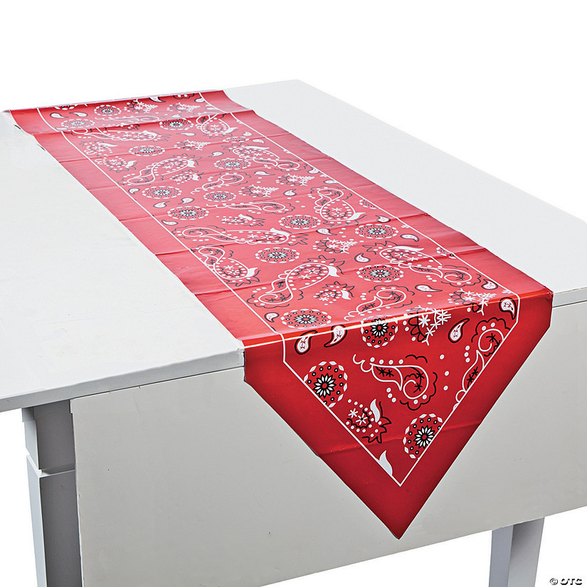 17" x 90" Red Bandana Table Runner | Oriental Trading Company