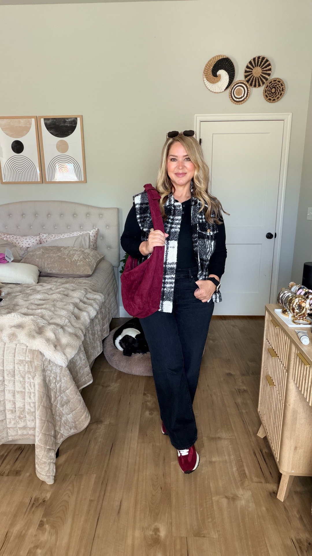 Size large in the top and vest. Size 12 short in the jeans. Size up 1/2 a size in the shoes 

#LTKPetite #LTKOver40 #LTKMidsize