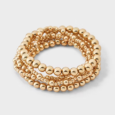 Beaded Bracelet 5pc Set - Wild Fable™ Gold | Target