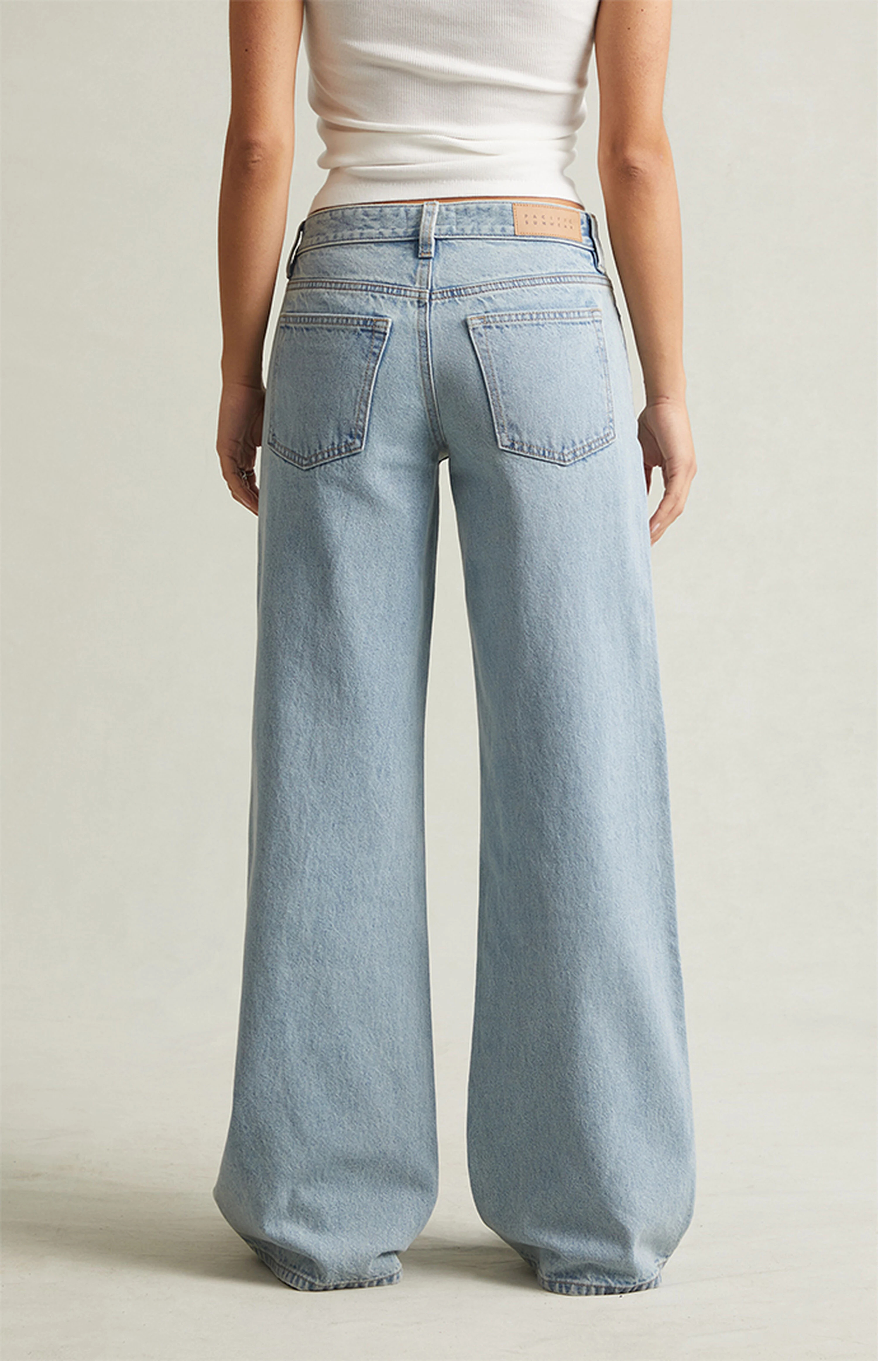 Pacsun Casey Low Rise Baggy Jeans Light Blue Washed | PacSun