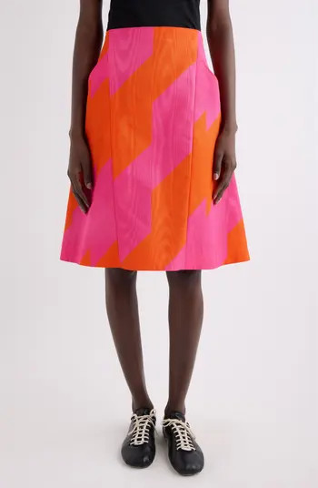 Dries Van Noten Sosy Broken Stripe Moir\u00e9 A-Line Skirt | Nordstrom | Nordstrom
