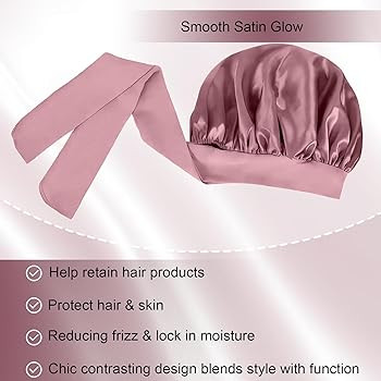 Silk Bonnet for Women, Satin Bonnet for Sleeping, Large Sleep Cap with Elastic Tie Band for Curly... | Amazon (US)