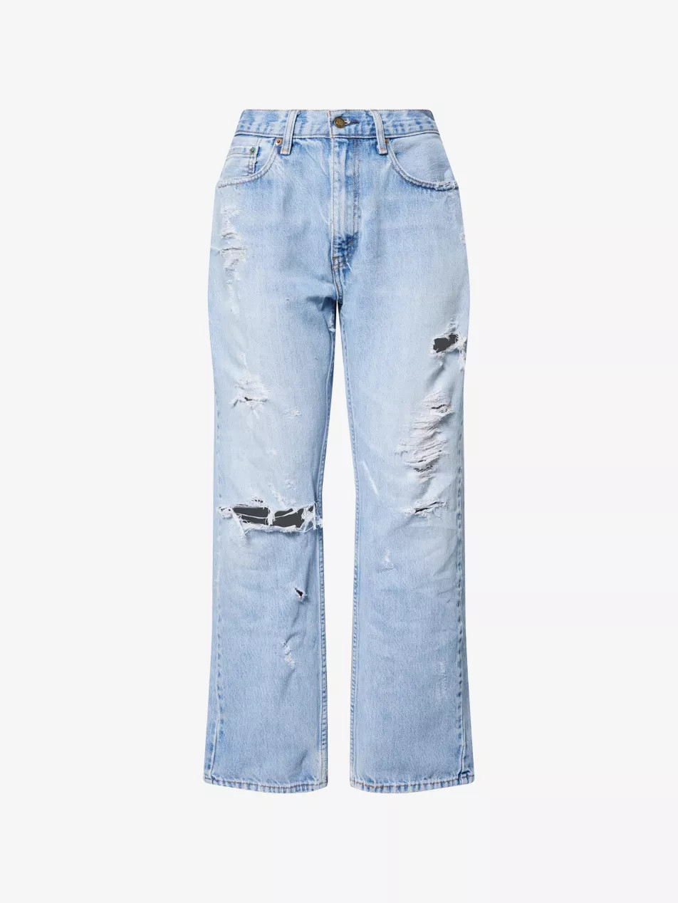 Distress/Bum Rip Straight-Leg Denim Jeans | Selfridges