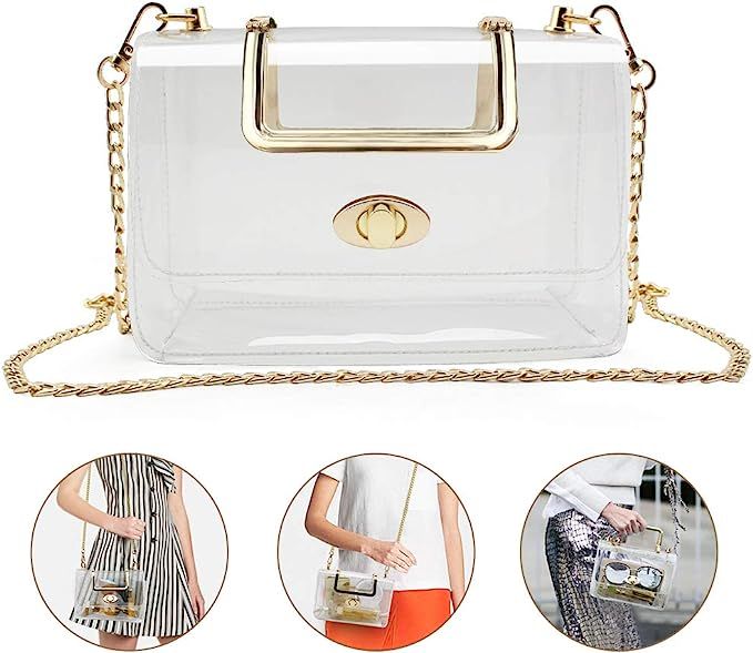 Clear Purse for Women/Girls, Coromay Clear Crossbody Bag NFL & PGA Stadium Approved, Clear Gameda... | Amazon (US)