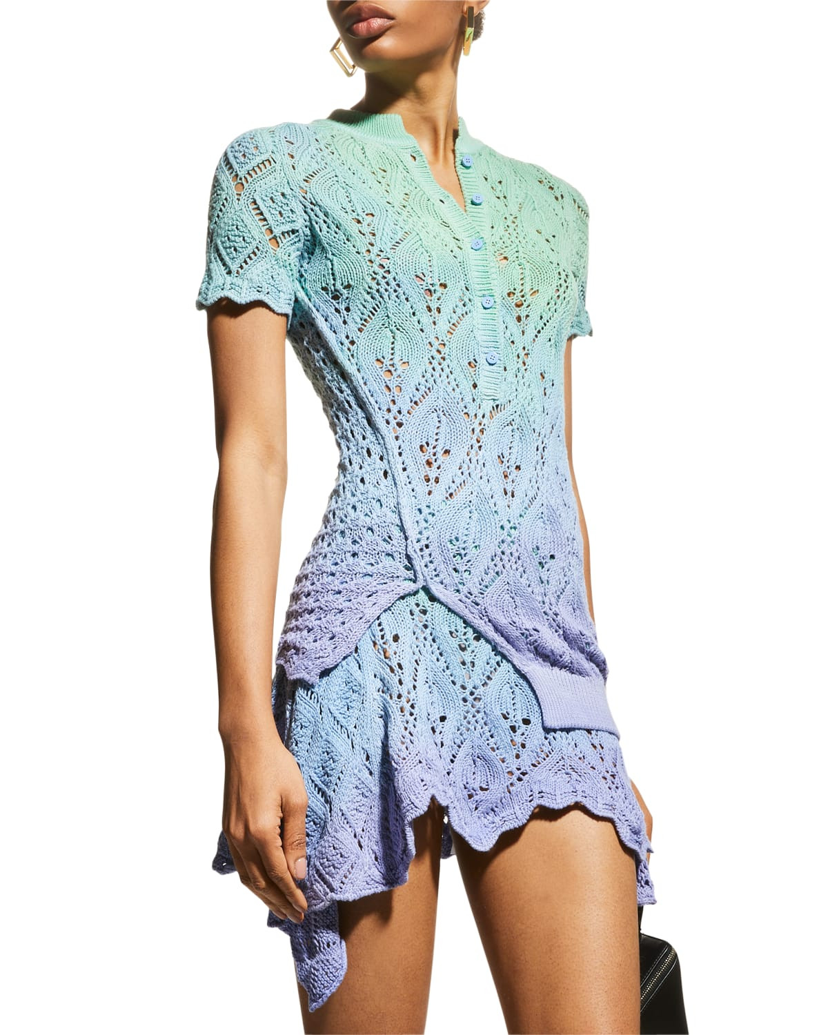 Ombre Twist Asymmetric Crochet Top | Neiman Marcus