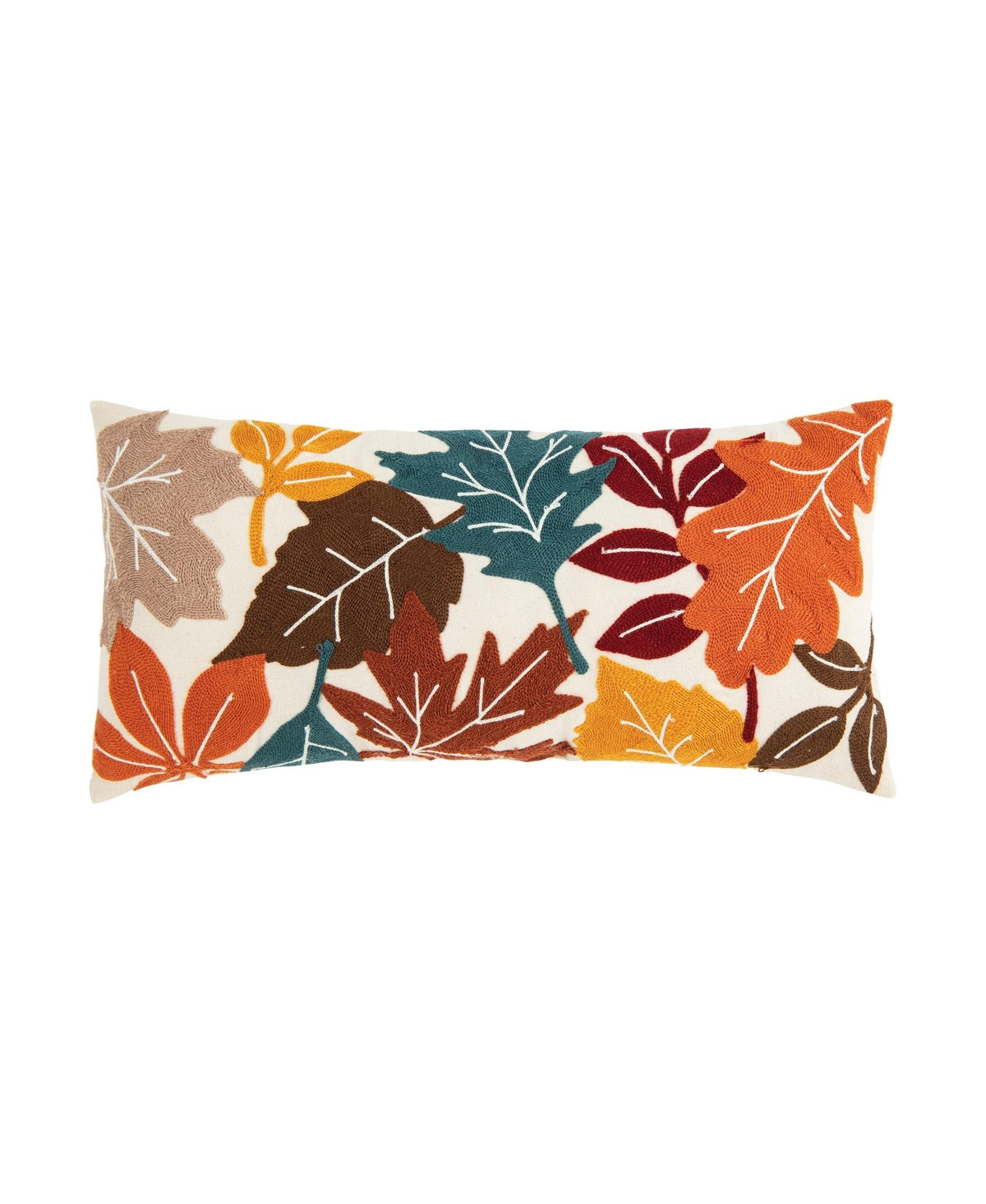 Falling Leaves 100% Cotton Handstitched Small Long Accent Pillow 10" x 20" | Macy's