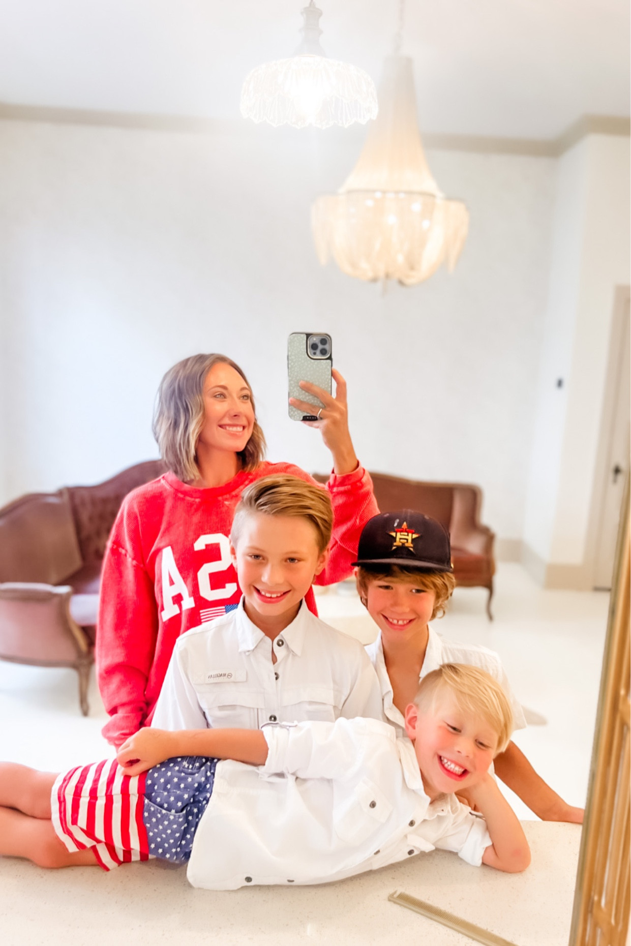 You can now shop our looks.. what’s best about these outfits is you can wear this all year long! Because we live in the great USofA!! So thankful❤️💙🤍
Corded sweatshirt from @harco in Inez tx. 

#USA #pride #loveourcountry 

#LTKfamily #LTKstyletip #LTKkids