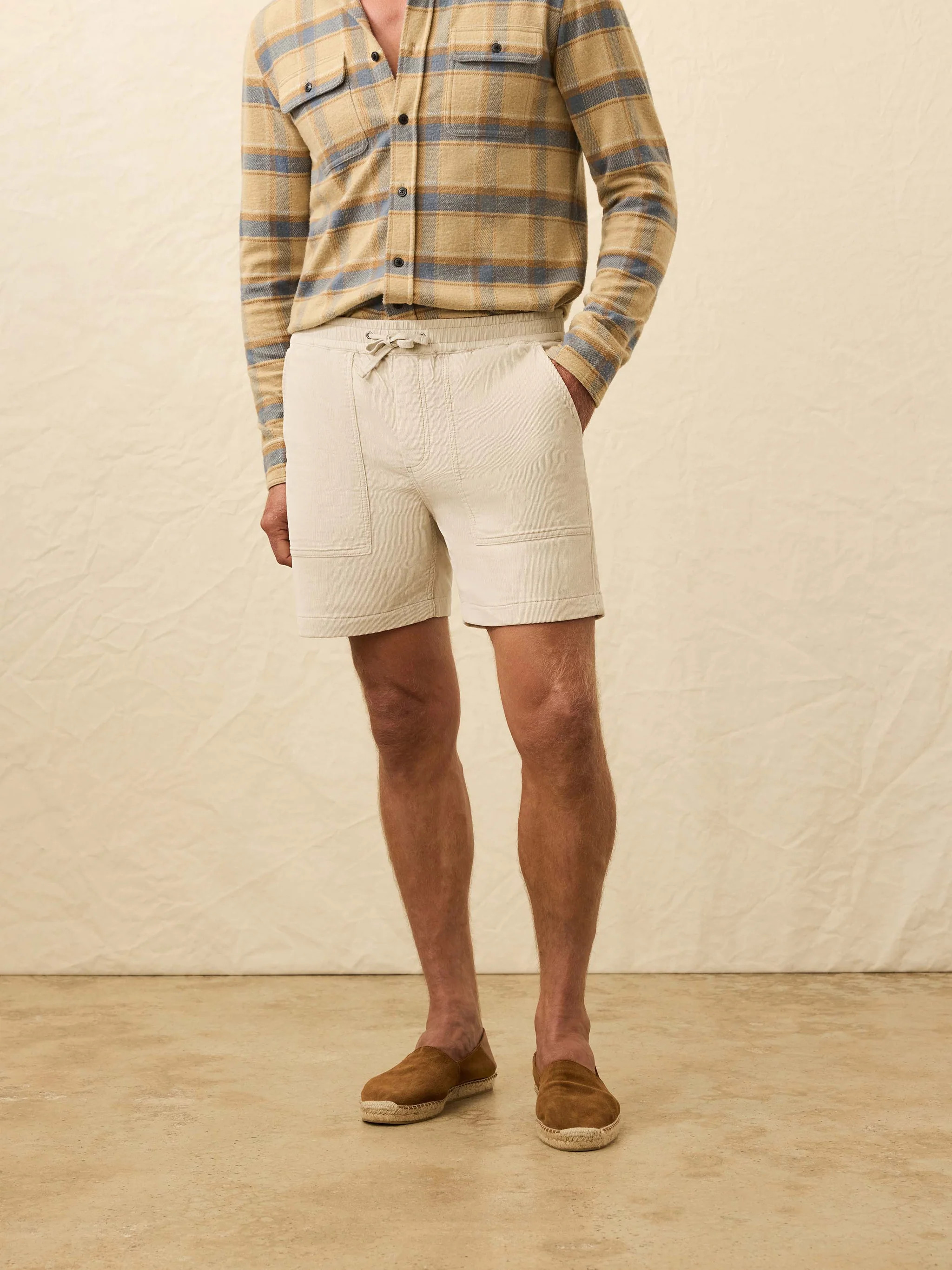 Corduroy Drawstring Utility Short - Steel River | Faherty