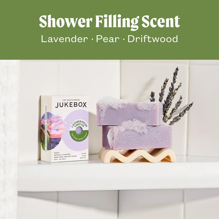 Jukebox Lavender Fields Forever Natural Bar Soap for Women Bathroom and Bath Soap, 4.5 oz - Walma... | Walmart (US)
