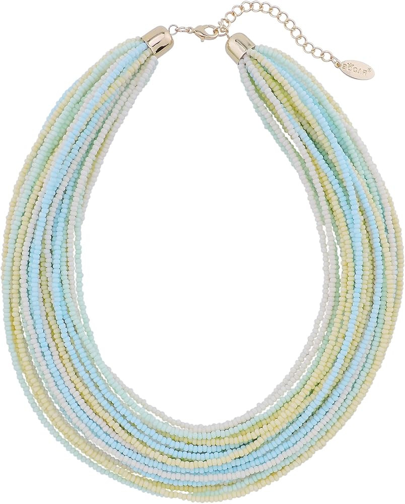 Bocar Multi Layer Chunky Bib Statement Seed Beads Cluster Collar Necklace for Women Gift (NK-1035... | Amazon (US)