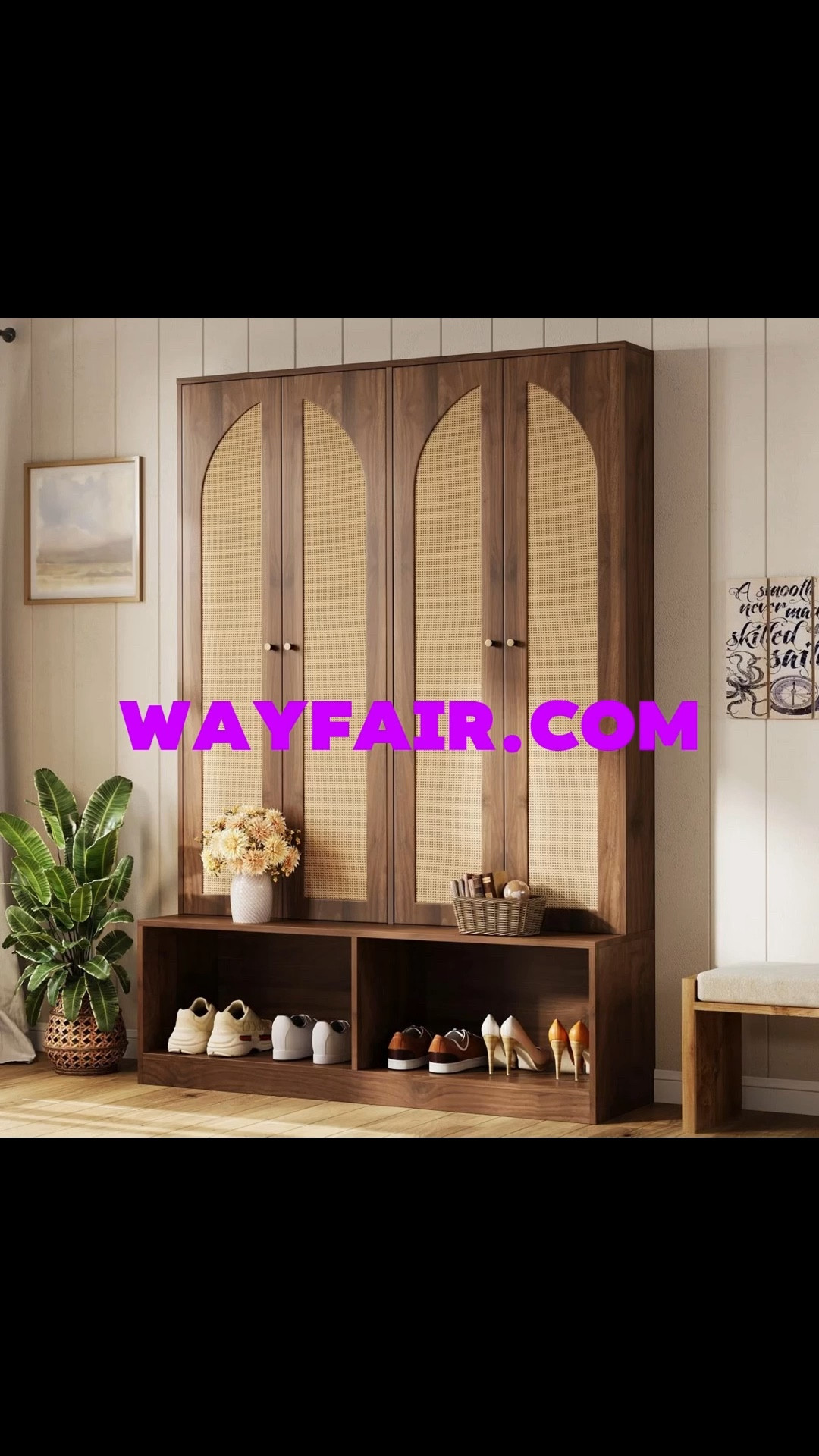 Farmhouse Entryway Hall Tree with Rattan Doors, 4-in-1 Seating Bench & Shoe Cabinet with Hooks

#LTKActive #LTKHome #LTKU

#LTKSaleAlert #LTKOver40 #LTKFestival