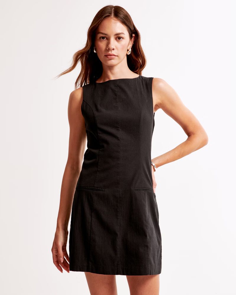 High-Neck Stretch Mini Dress | Abercrombie & Fitch (UK)