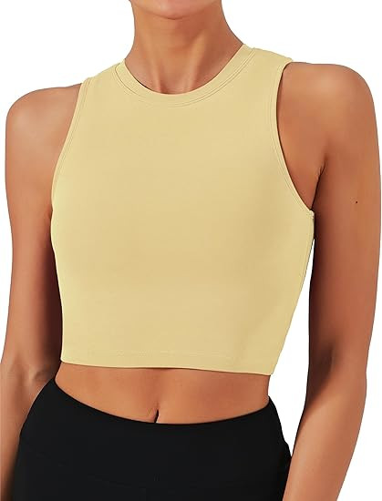 Natural Feelings Nudi Sports Bras for Women Removable Padded Yoga Tank Tops Sleeveless Fitness Wo... | Amazon (US)