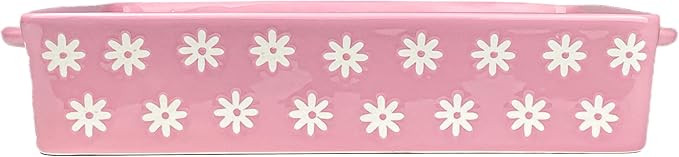 10 Strawberry Street Daisy Rectangular Baker, Pink | Amazon (US)