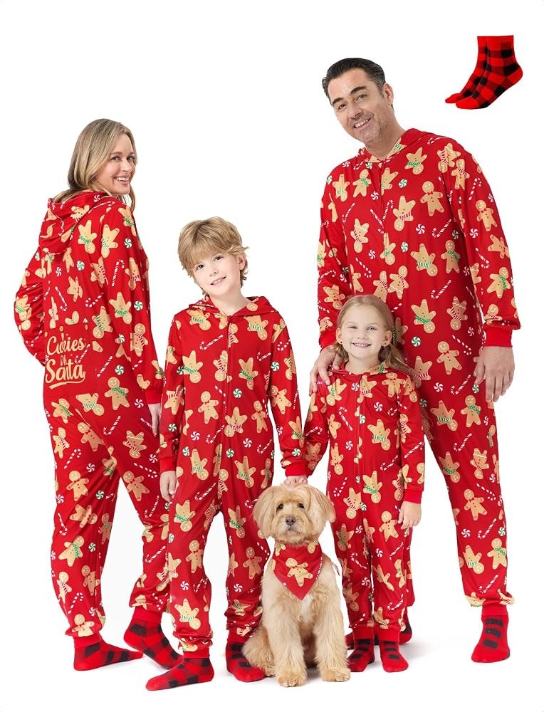 PATPAT Matching Family Christmas Onesie Pajamas – Holiday Hooded Jumpsuit Sleepwear PJs Couples... | Amazon (US)