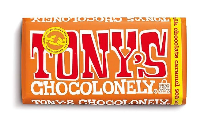 Tony's Chocolonely 32% Milk Chocolate Bar with Caramel and Sea Salt, 6.35 Ounce | Amazon (US)