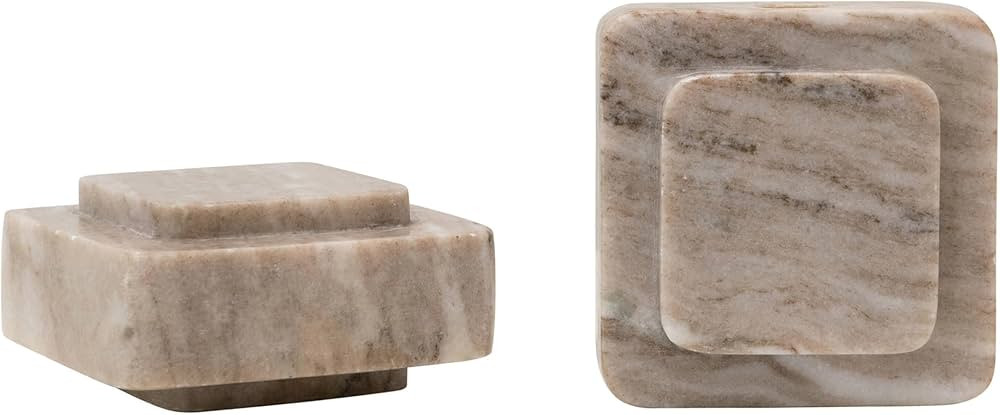 Bloomingville Heavy Duty Marble Bookends, Beige, Set of 2 | Amazon (US)