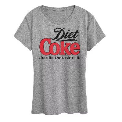 Women's Diet Coke Retro Just For The Taste Of It Short Sleeve Graphic T-Shirt - Heather Grey - Large | Target