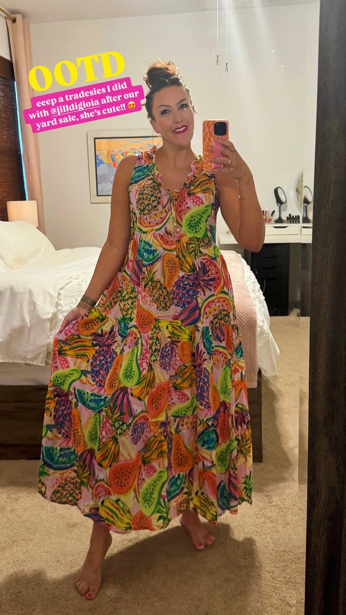 OOTD did a tradesies I did with Jill after our yard sale, she’s cute!! 😍 love a tropical fruit print for summer & this brand, True Destinations has some really cute pieces. I’m wearing size Medium for reference 🍍

#LTKStyleTip #LTKFindsUnder100 #LTKSeasonal